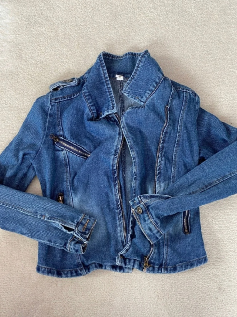 Blue Denim Moto Jacket